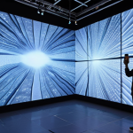 **

Interactive data art installation at a Hanoi contemporary art exhibition. Focus on the dynamic interplay of light, sound, and visuals changing in response to real-time weather data. Capture the immersive and emotional experience of the artwork.

**