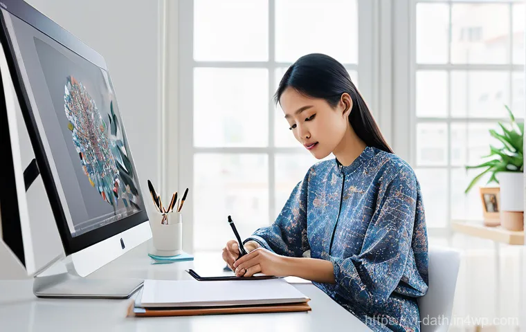 데이터 분석을 통한 예술가의 작업 개선 - **A Vietnamese digital artist leveraging data for creative insights.**
    A vibrant, modern studio ...