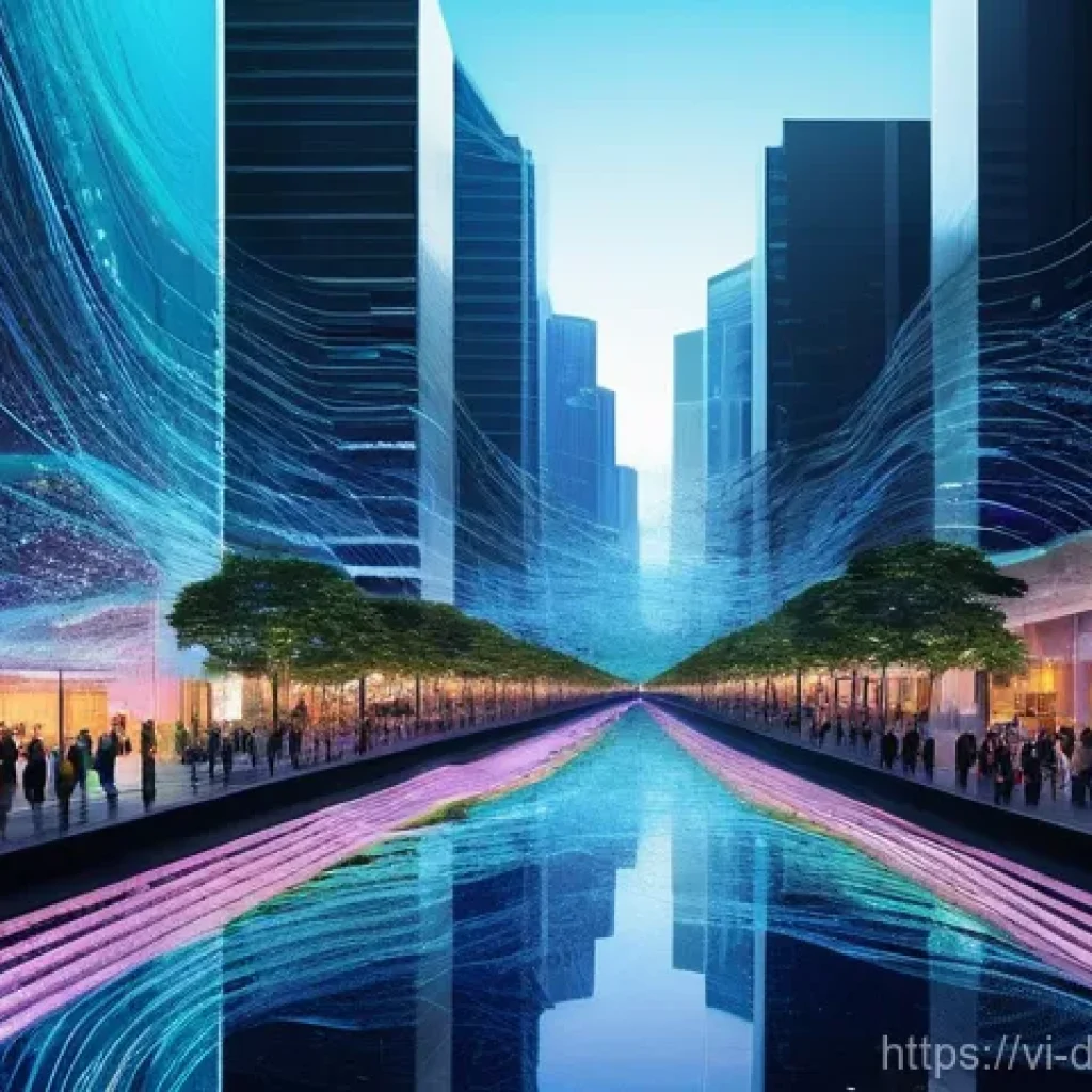 데이터 아트의 윤리적 고려사항 - **Prompt: The Digital Footprint Tapestry**
    Visualize a diverse group of adults, each fully dress...