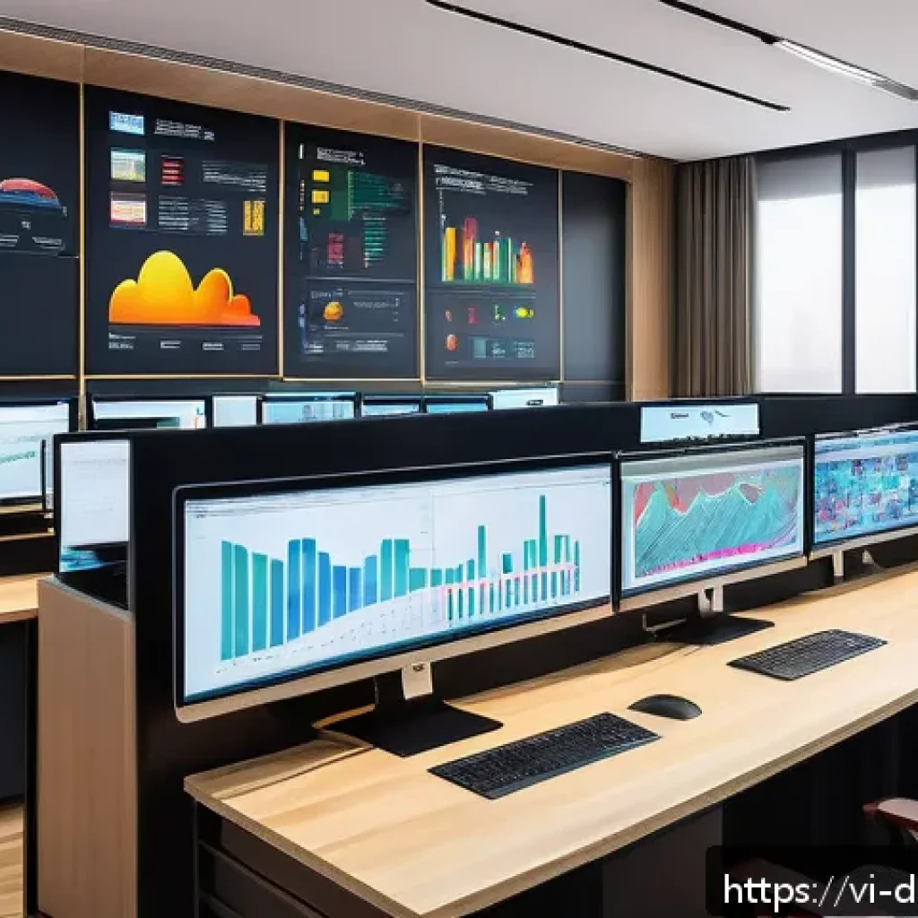 데이터 기반 예술 프로젝트의 홍보 전략 - A modern digital marketing team in a bright, open office space analyzing online audience behavior on...