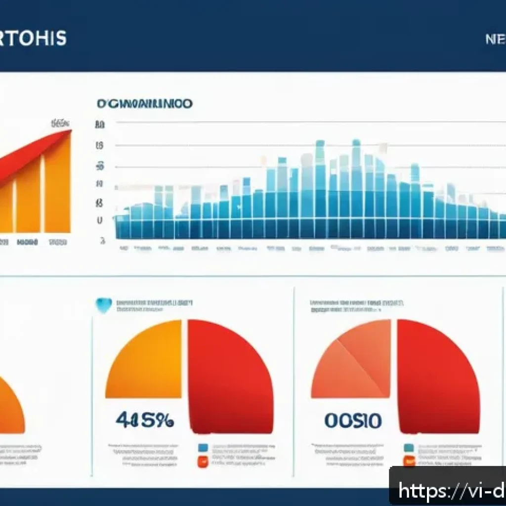 데이터 시각화의 예술적 활용 사례 - A vibrant and modern infographic dashboard displaying data visualizations with harmonious color sche...