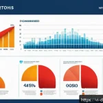 Home 18 데이터 시각화의 예술적 활용 사례 - A vibrant and modern infographic dashboard displaying data visualizations with harmonious color sche...